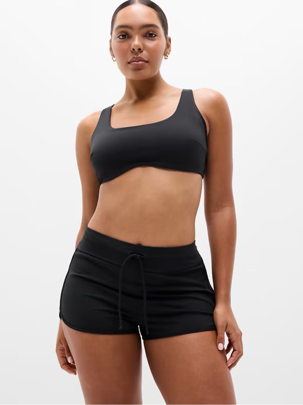 Athleta Black High Rise Full Coverage Surge Swim Shorts - Picture 1 of 6